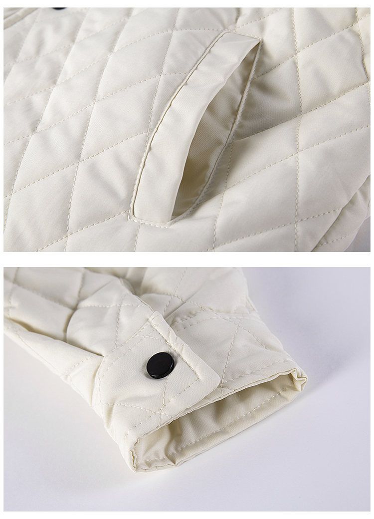 Herrenbekleidung Leichte Steppjacke für Herren mit Rautenmuster – Locker sitzender Freizeitmantel für Paare (Schwarz, Khaki, Beige, Grün, Lila)_voghion.com