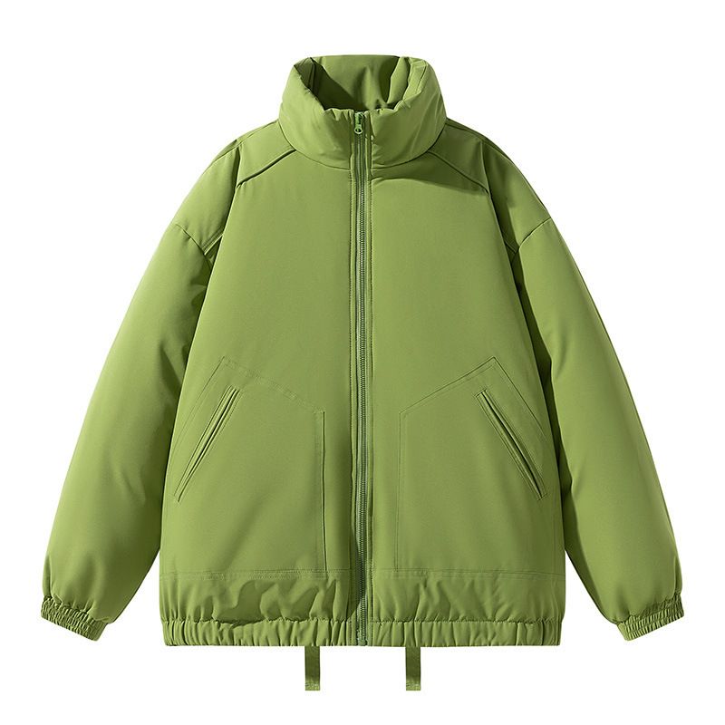 2025 Basic Stehkragenjacke für Herren Winter verdickt warm lose einfarbig lässig Baumwollmantel_voghion.com