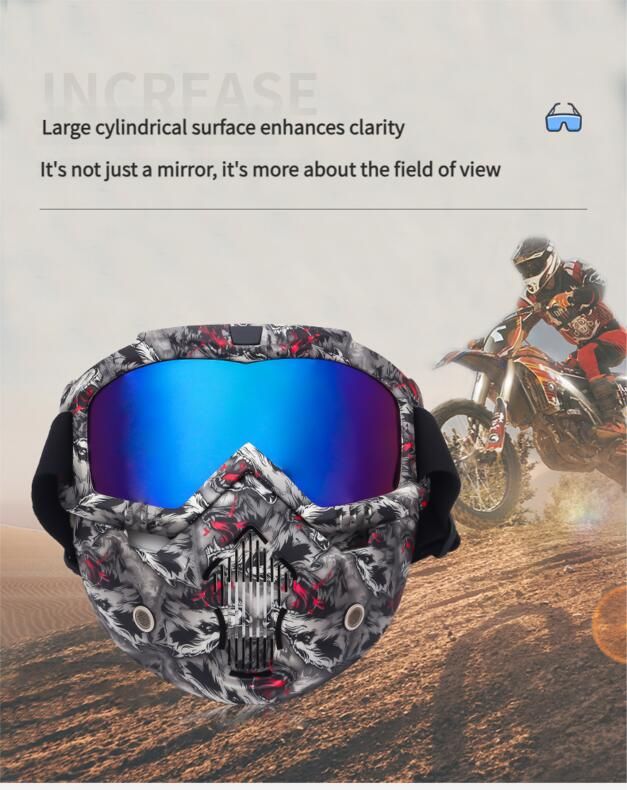 Harley Riding Water Transfer Pattern Halloween Skull Mask Detachable Windproof Sand Helmet_voghion.com