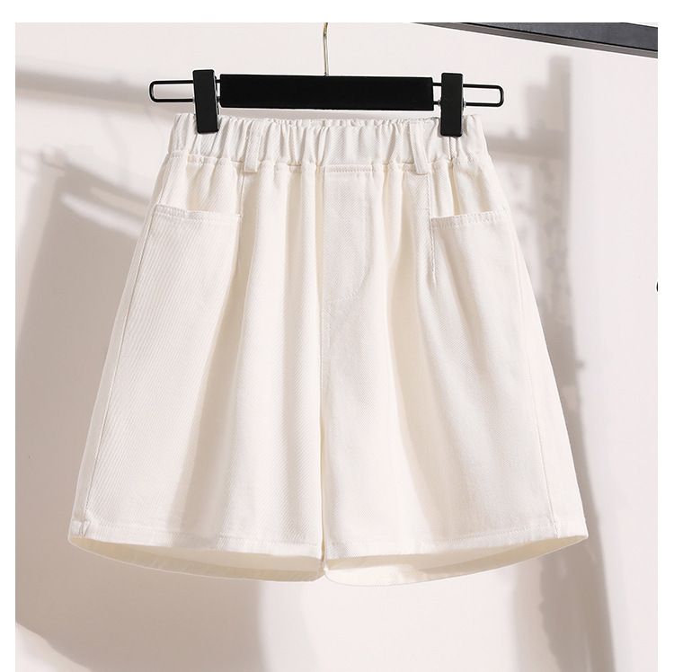 Pantaloncini in denim tencel sottile a linea A, da donna, versatili, larghi, a vita alta, con gamba larga, estate 2025_voghion.com