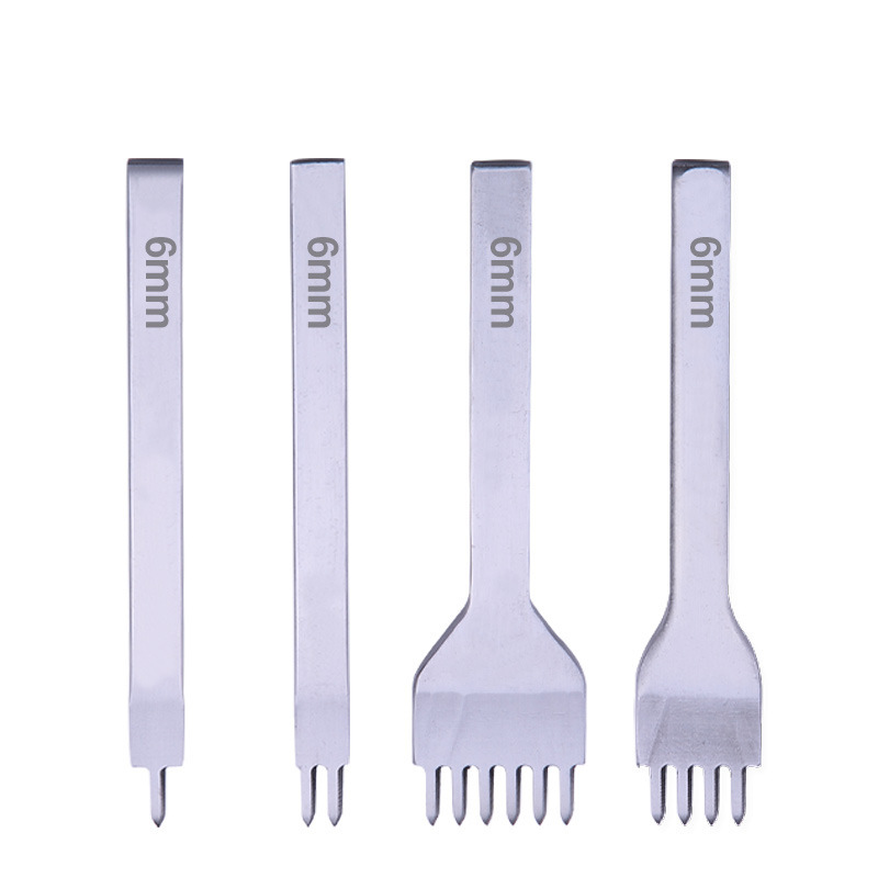 4 stk/sæt 3 4 5 6 mm læderværktøj Hvidt stål Diamanthak Håndlavet læderperforator Punch Tool læder håndsyning diy kunst_voghion.com