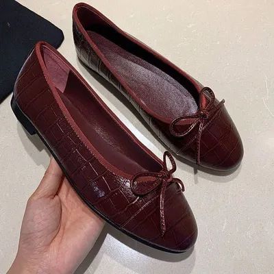 Flache Sohle, französischer Stil, Einzelschuhe für Damen, rosa Ballettschleife für Frühling 2025_voghion.com