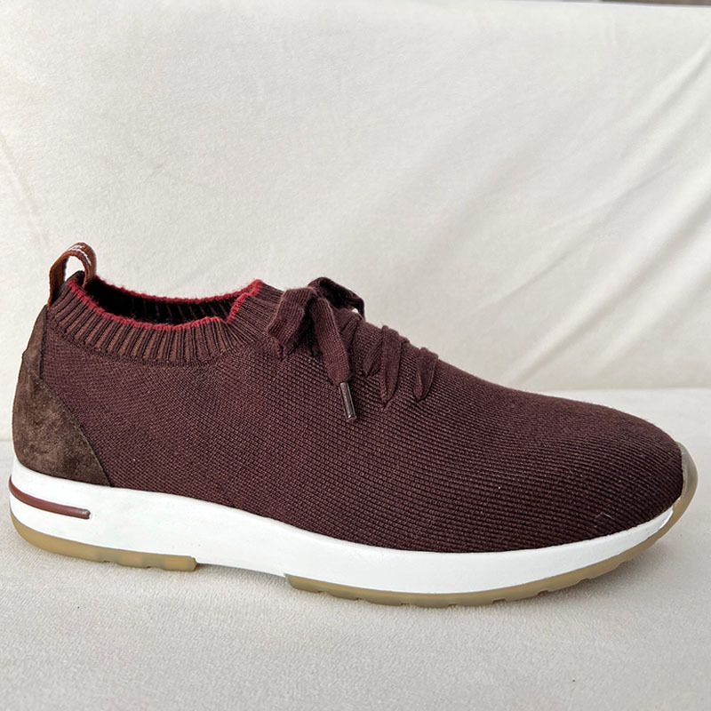 Scarpe sportive da uomo in tessuto Flying Woven, misto lana, leggermente elastiche, comode, traspiranti, con lacci, colori a contrasto_voghion.com