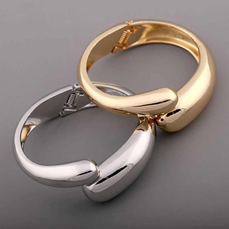 Damenschmuck Mode Wassertropfen Poliertes Armband Design Sense Zweifarbiges Spleißen Gold Kaltes Stil Armband_voghion.com