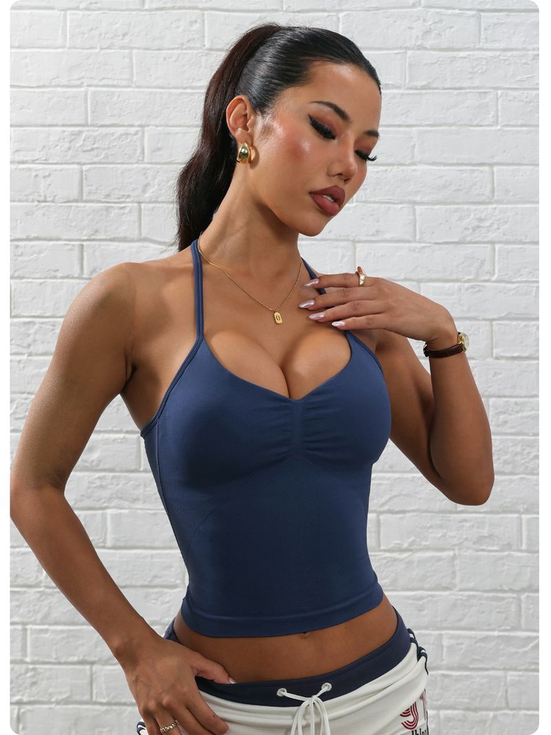 Fitness-Camisole mit Brustpolstern Push-Up-Sport-BH Schöner Rücken Yoga Wear_voghion.com