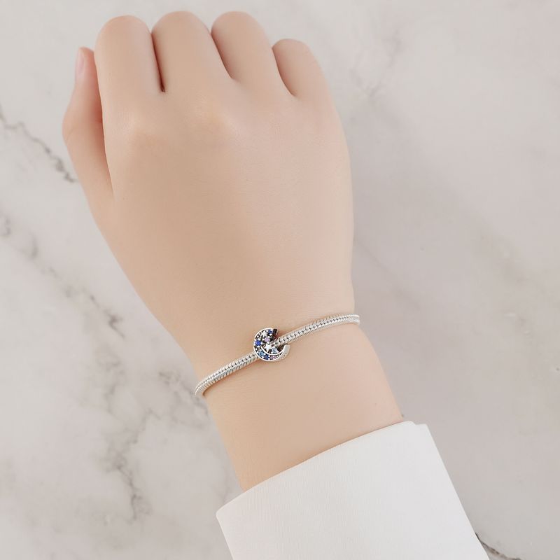 Bijoux pour femmes en argent sterling 925 avec perles, bracelet, collier, accessoires de bracelet, pendentif lumineux en forme d'étoile et de lune_voghion.com