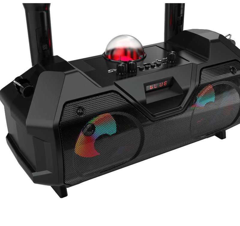 Family Karaoke Microphone Dual Microphone Bluetooth Speaker Desktop Subwoofer Barrel Living Room Home Support APP_voghion.com