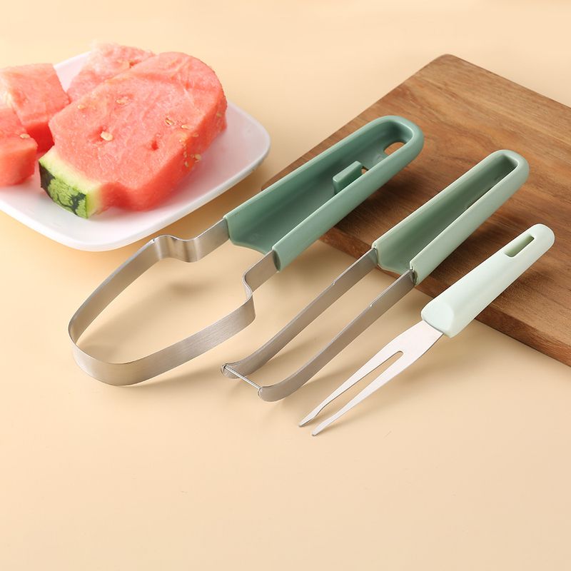 Watermelon Windmill Cutter - 3-in-1 Stainless Steel Slicer and Fork Set for Home Use_voghion.com