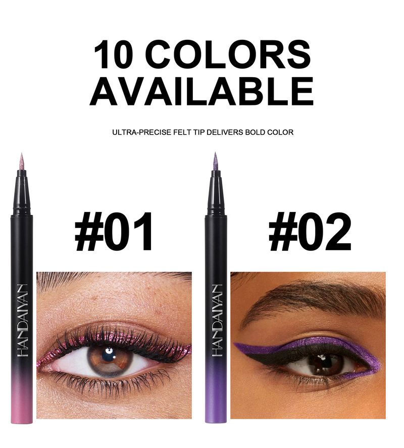 HANDAIYAN Ultra - Fine Metallic Liquid Eyeliner With Pearl Shimmer - Waterproof, Long - Lasting And Smudge - Proof_voghion.com