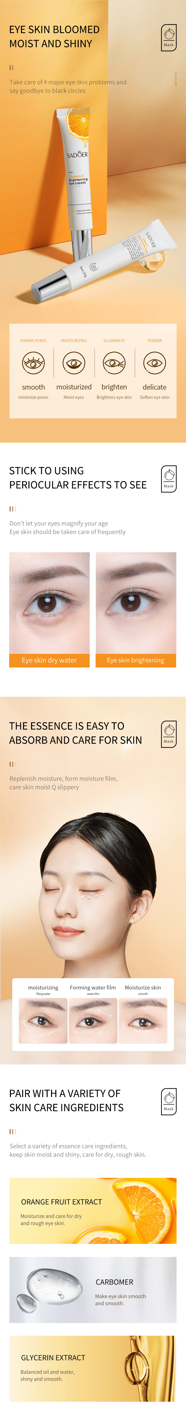 Cream Eye 20g SADOER Vitamin C Improves Black Circles, Eyelines, and Bags ircles, lines,_voghion.com