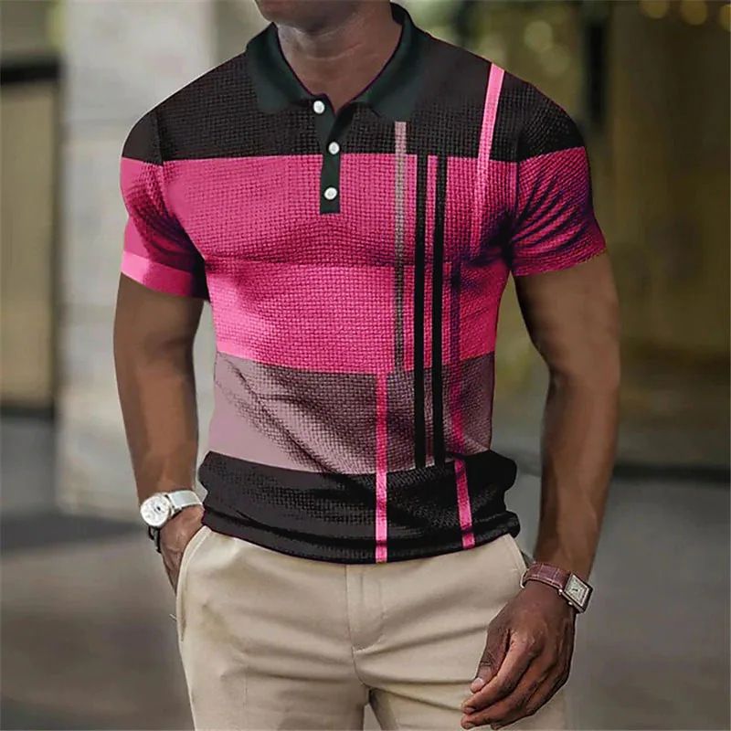 2025d 2024 Summer Trend Fashion Casual Men's Short Sleeve 3D Printed Button Golf Polo Shirt_voghion.com