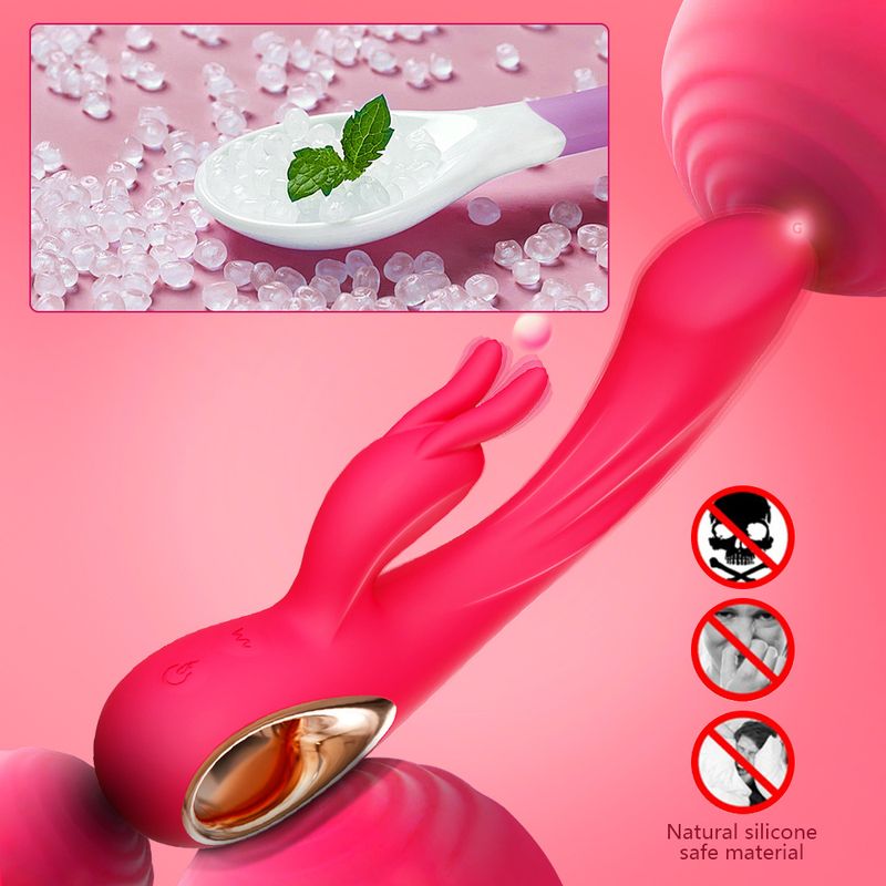 Weibliche G-punkt Starke Vibration Silikon Kaninchen Dual Vibration Massage AV Masturbator Erwachsene Produkte Heißer Verkäufer_voghion.com