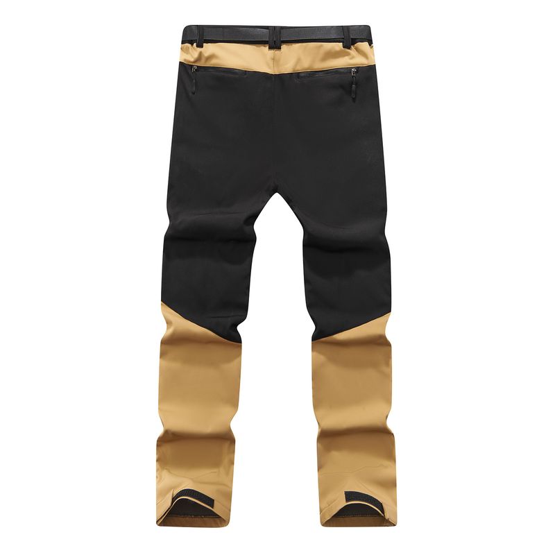 Wasserdichte, winddichte Softshell-Wanderhose mit Fleecefutter für Herren mit mehreren Taschen für Skifahren, Camping, Outdoor-Winteraktivitäten_voghion.com