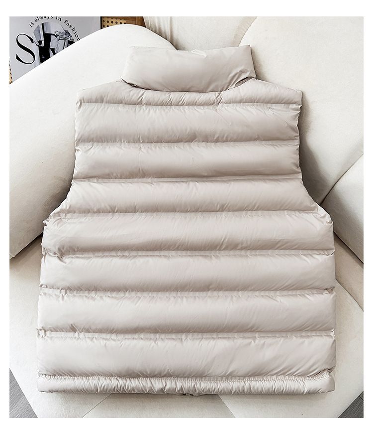 Leichte, gesteppte Pufferweste für Damen mit Stehkragen, lässige, ärmellose Slim-Fit-Jacke für das ganzjährige Layering_voghion.com