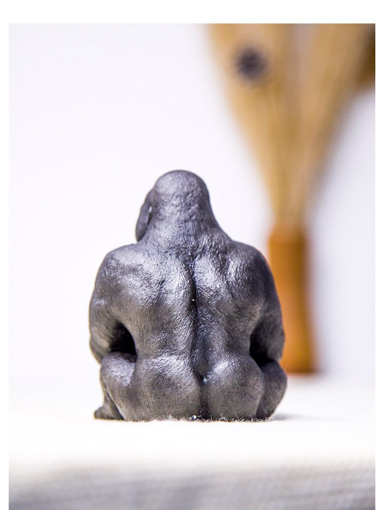 Creative Rustic Iron Mini Gorilla Animal Desktop Ornament For Study Living Room Tea Table Handmade Craft_voghion.com