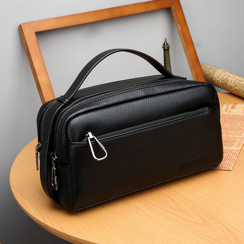 Borsa da uomo alla moda, in morbida pelle, casual, business, multitasche, grande capacità_voghion.com