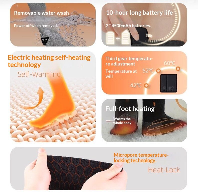 Pure Cross-Border Rechargeable For Men And Women Winter Cold-Proof Warm Long Tube Wholesale Socks Electric Heating_voghion.com