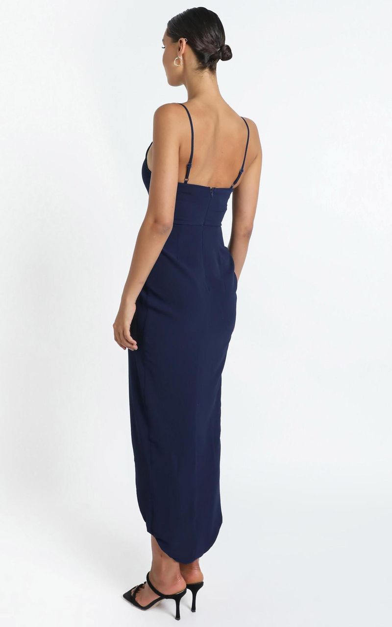 Abito elegante asimmetrico con volant e vita alta con scollo a V da donna - Abito midi aderente in maglia senza maniche per donna, dall'ufficio alla festa, disponibile_voghion.com