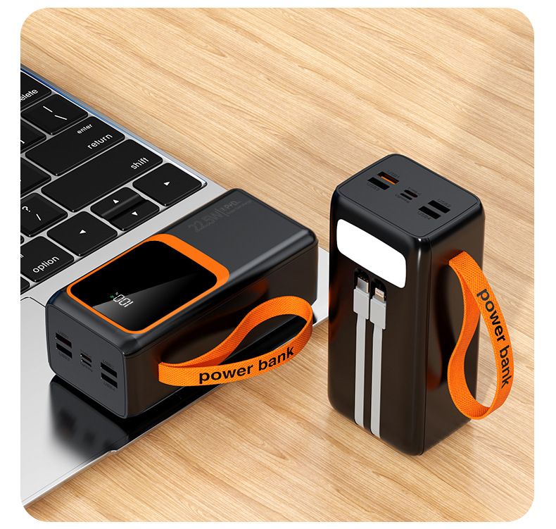 Batterie externe à charge rapide 20 000 mAh avec câbles intégrés, chargeur PD QC3.0 22,5 W, batterie externe haute capacité pour voyage, camping et extérieur._voghion.com