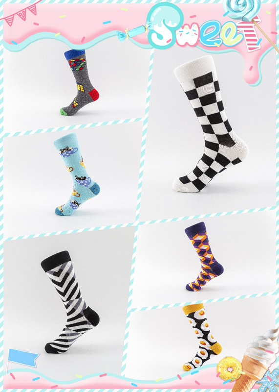 Men's socks Colorful socks poached egg socks casual cotton socks_voghion.com