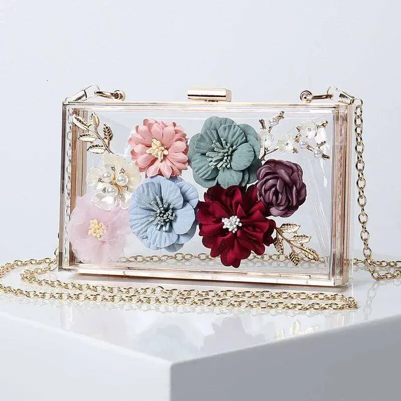 Designers Crossbody New Style Flower, un piccolo quadrato alla moda e tridimensionale per abiti da sera da donna_voghion.com