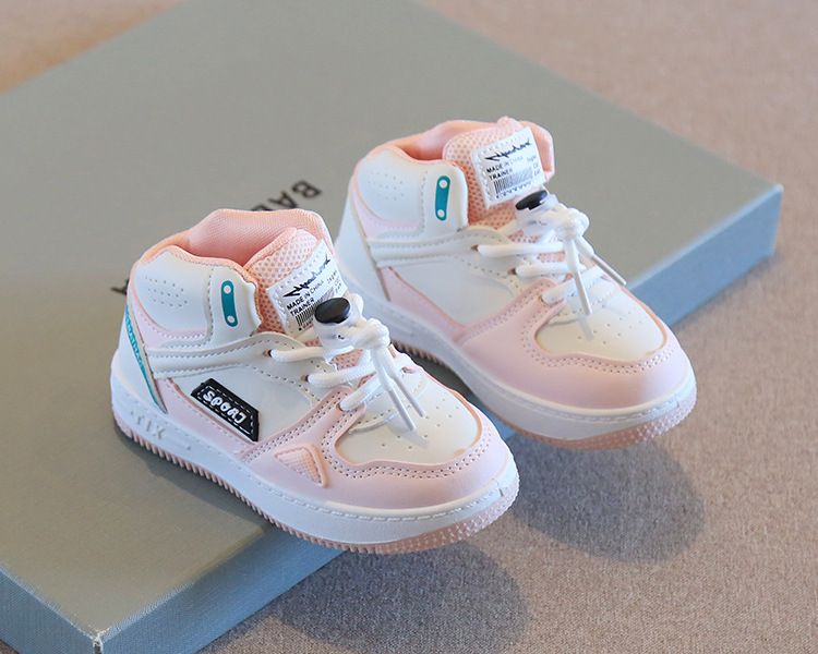 XUANMU Children Spring Autumn Casual Breathable Running Sneakers Girls Boys Non-slip Wear-resistant Lighted Kid's High Top Board Shoes Z0028_voghion.com