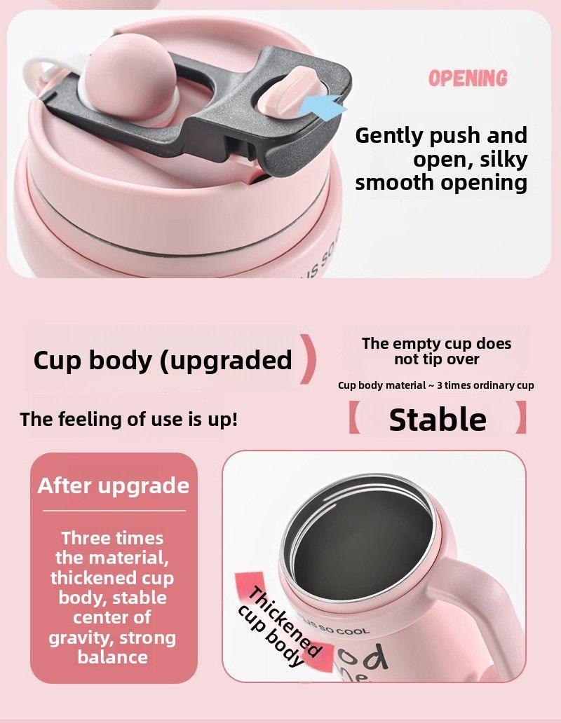 Tasse Big Mac Bingba en acier inoxydable 316, isolation thermique et isolation contre le froid, tasse de voiture de 113 cl, grande capacité, gobelet à eau avec paille_voghion.com