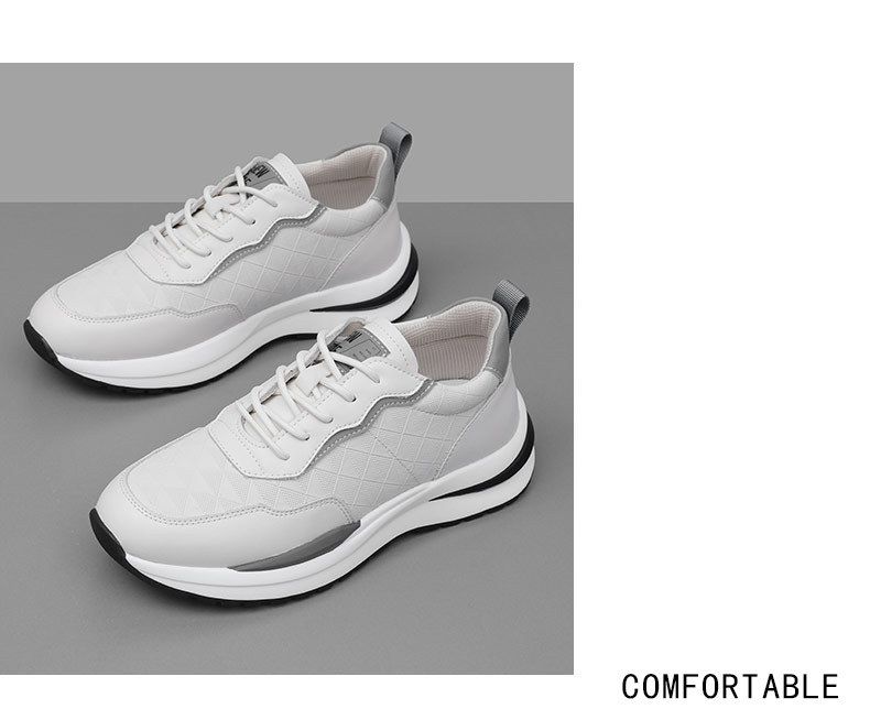 Herenschoenen Leer Koeienhuid Witte schoenen Herensportschoenen Boardschoenen Heren Ademende Casual Sportschoenen_voghion.com