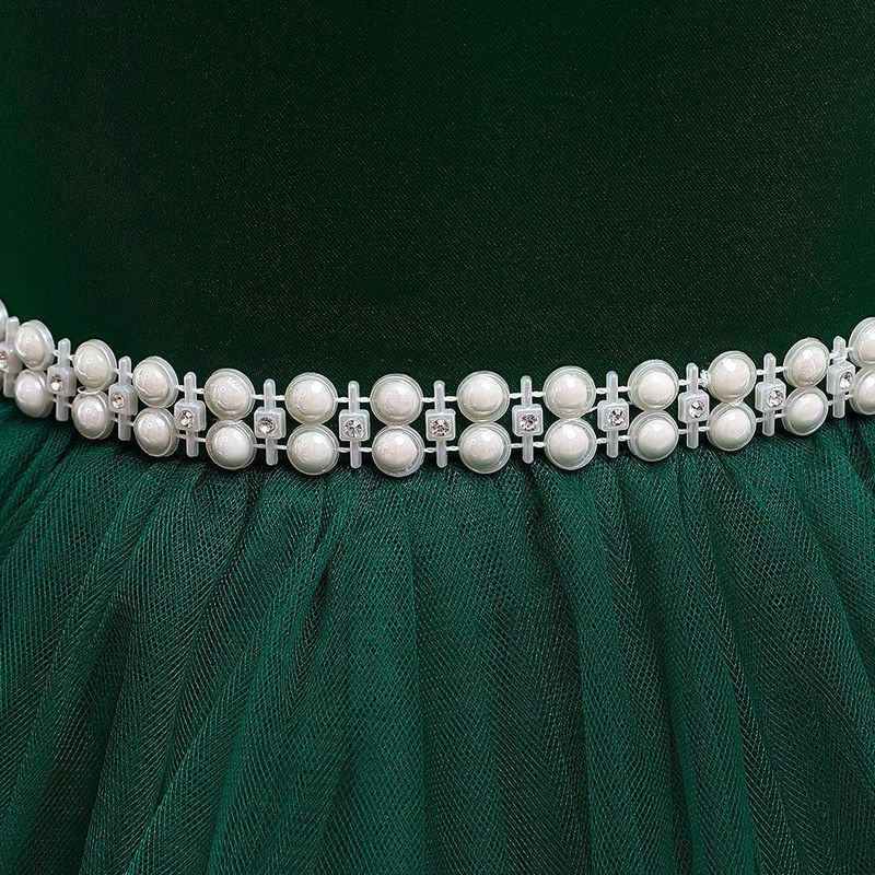 Mutter & Kinder Prinzessin Kleid Kleine Kinder Rock Bogen Ärmel Blumenmädchen Kleid Leistung Kostüm_voghion.com