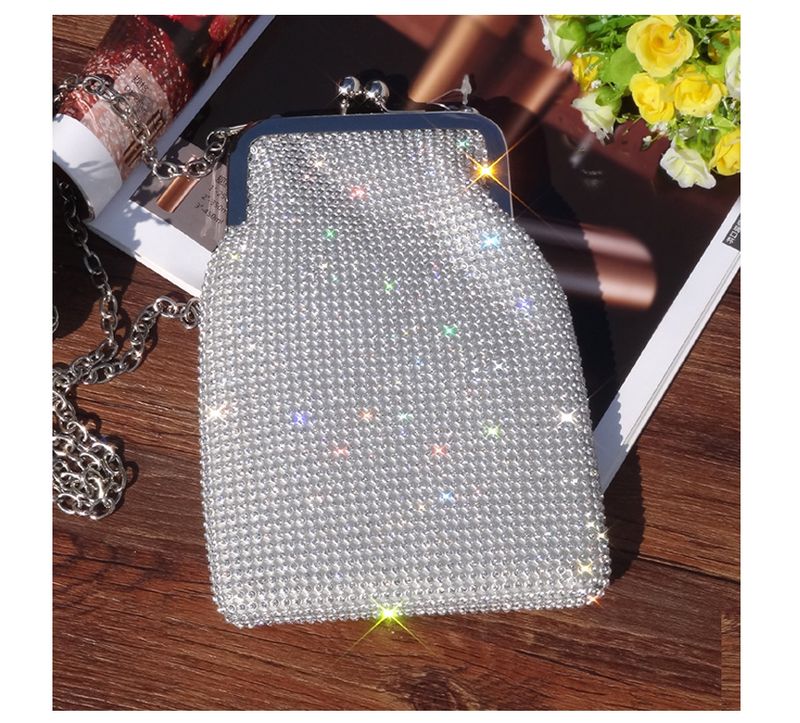 Abendtaschen Diamantbesetzte Handytasche Damen-Umhängetasche Kette Umhängetasche Advanced Sense Vertikale kleine Abendtasche_voghion.com