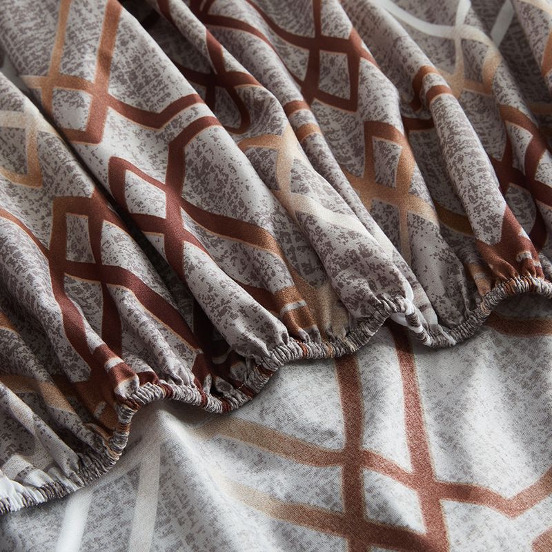 Drap-housse géométrique en nid d'abeille or rose - Housse de lit en polyester imprimé 3D (taille Queen/King, poche profonde, infroissable, style hôtel de luxe)_voghion.com