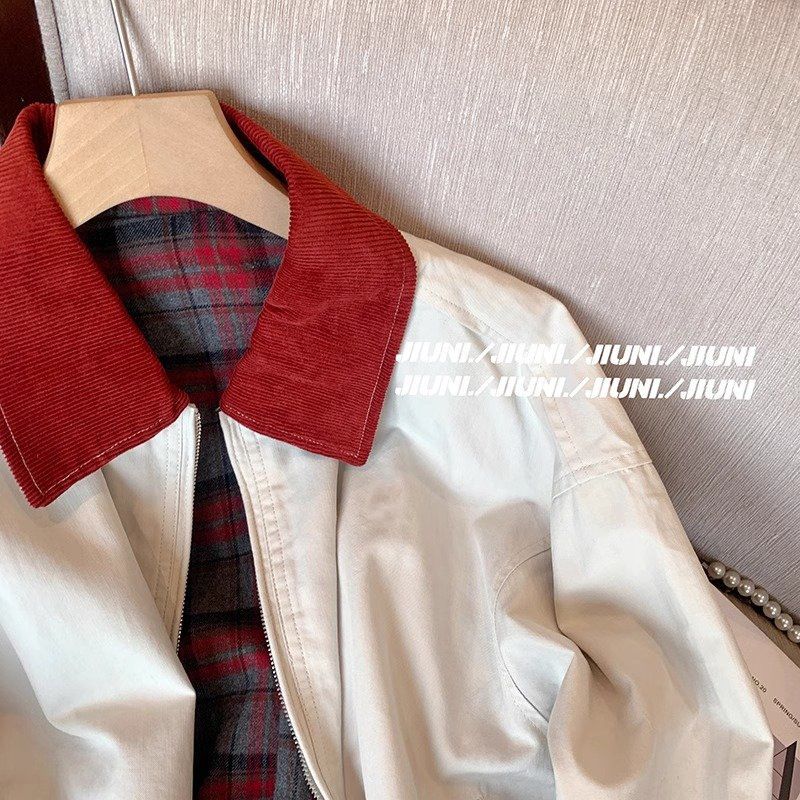 RL Raff Pony Label Short Top Embroidered American Style Jacket Men's Turn-Down Collar Patchwork Plaid Coat Unisex_voghion.com