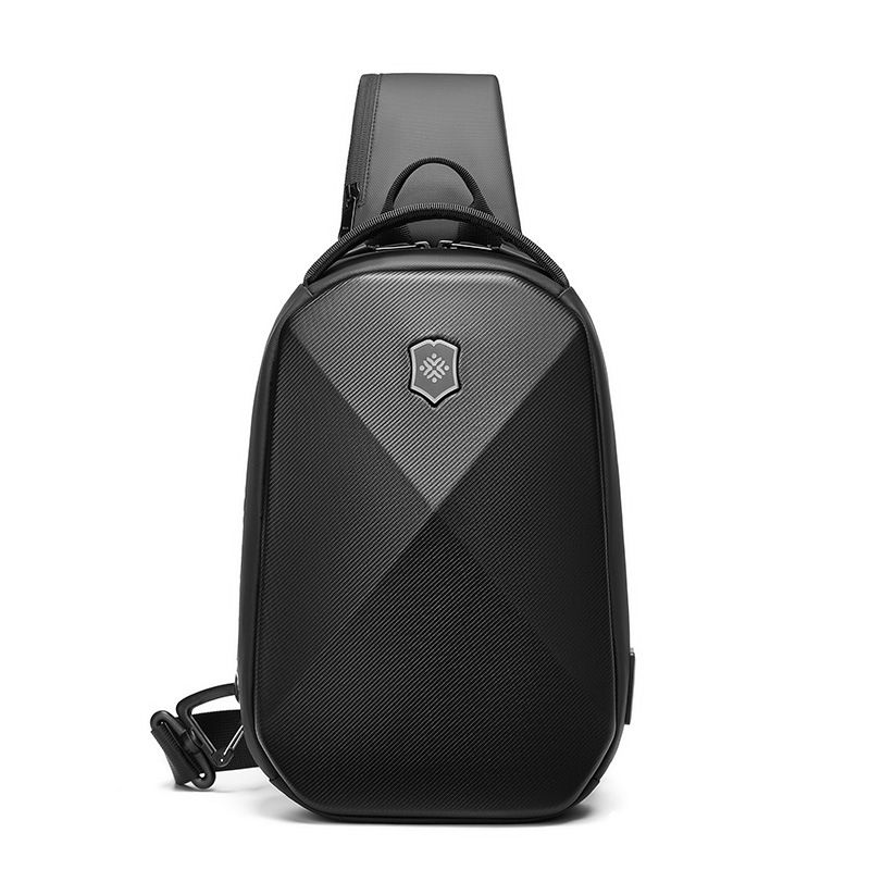 EVA Hard Shell Chest Oxford Cloth Single Shoulder Crossbody 2022 New Korean Version Charging Backpack Men's Casual Sling_voghion.com