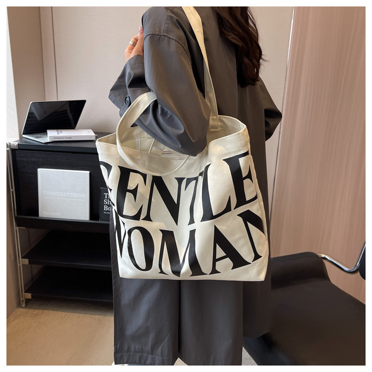 Nuova borsa tote in tela di grande capacità Borsa a tracolla con stampa di lettere di moda Borsa per pendolari per celebrità Internet versatile alla moda estiva_voghion.com