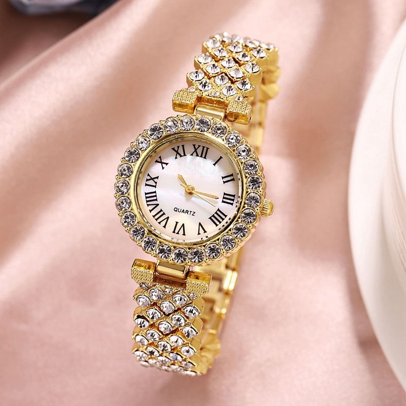 Dame armbåndsur sæt diamantbesat baby's breath armbåndsur + armbånd gavesæt til kvinder_voghion.com