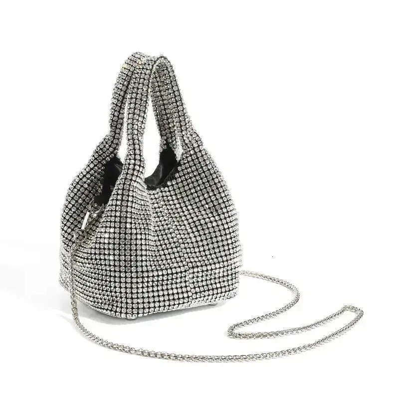 2025 Shiny Crystal Bucket Shoulder Rhinestone Handmade Purses And Handbags Designer Evening Clutch Purse Bag_voghion.com