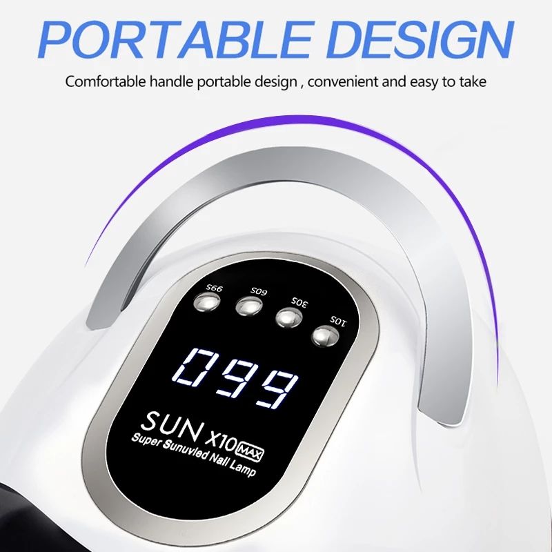 280W SUN X10 Max UV LED Nail Lamps Dryer With 66 LEDS Smart Timing Quick Dry For Gel Two-handed Household Lamp For Manicure Tool_voghion.com