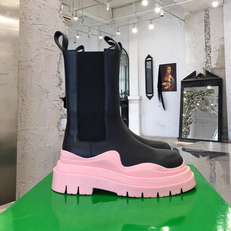 Stivali Martin corti con suola spessa e suola elastica in pelle, nuovi stivali da donna_voghion.com