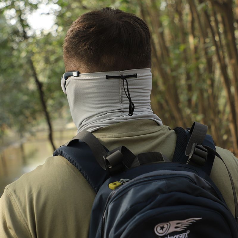 Men's Cooling Sun Mask Set - UPF 50+ Full Face Cover With Neck Protection & Arm Sleeves, Lightweight & Breathable For Cycling_voghion.com
