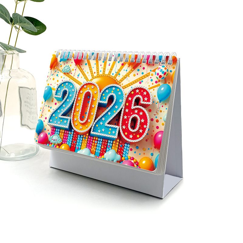 2026 New Style 13 Sheets Desk Handmade DIY Cartoon Calendar Diamond Painting_voghion.com