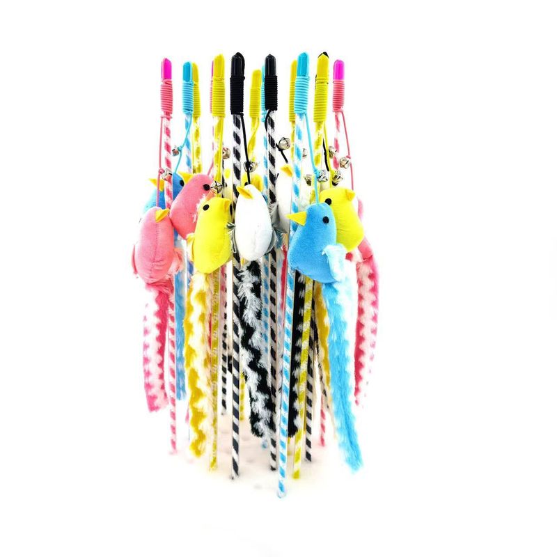 Long Tail Bird Teaser Wand Toy Teasing Cat Licking Interactive Pet Supplies_voghion.com