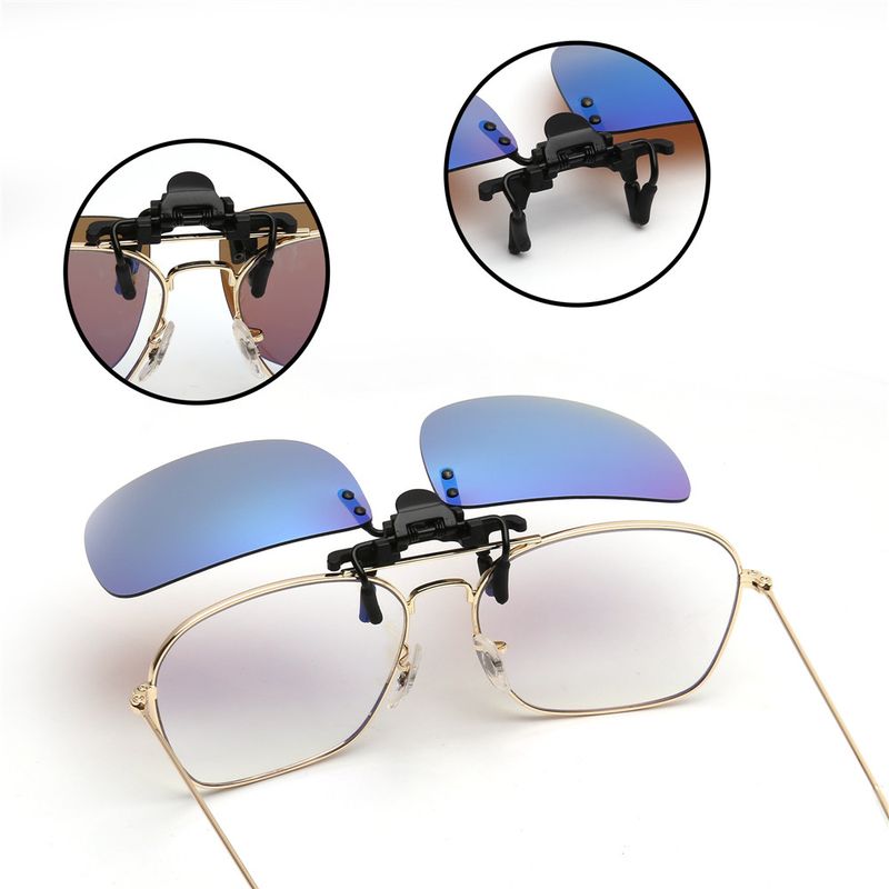 Polarisierte Sonnenbrille zum Anklipsen für Damen und Herren, rahmenlos, zum Aufklappen, für Korrekturbrillen, UV400_voghion.com