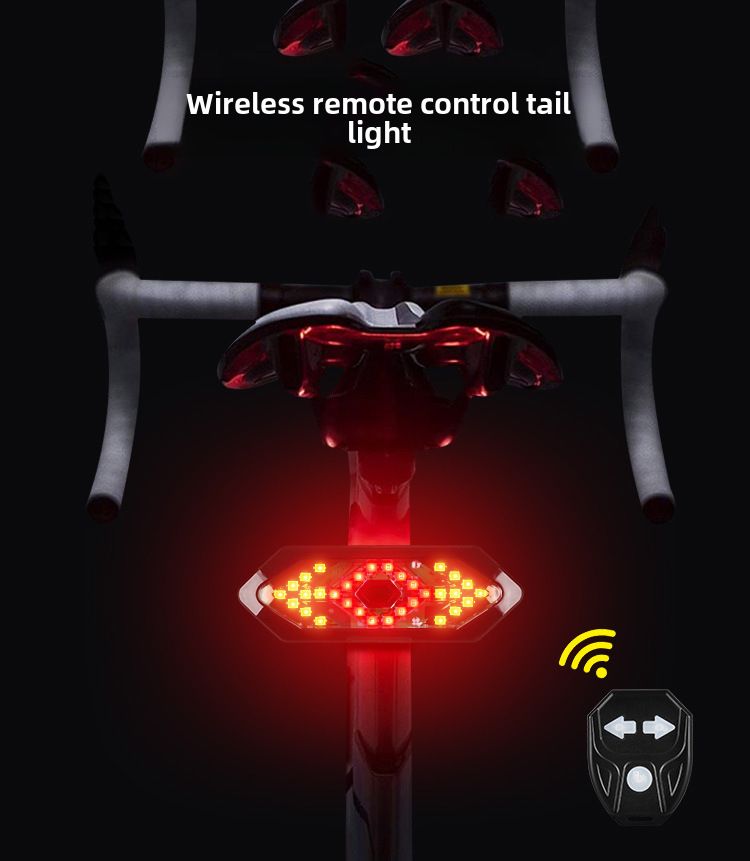Cykelfjärrstyrd bakljus gränsöverskridande USB-laddning med tuta bergsvarning nattutrustning intelligenta bakljus_voghion.com
