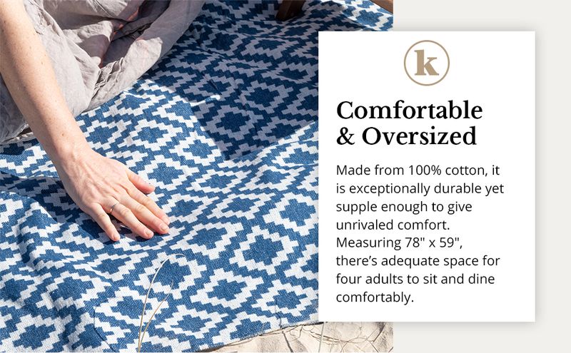 Komorebi Extra Large Picnic 198.12cm X 149.86cm Waterproof Outdoor Blanket, Foldable Portable Sandproof Beach Blanket -_voghion.com
