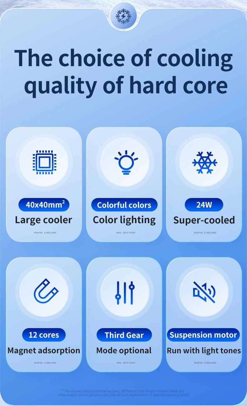 Mobile Phone Heat Sink, Flat Magnetic Suction X100 High-power Three Stage Semiconductor Icing Silent Cooling Device_voghion.com