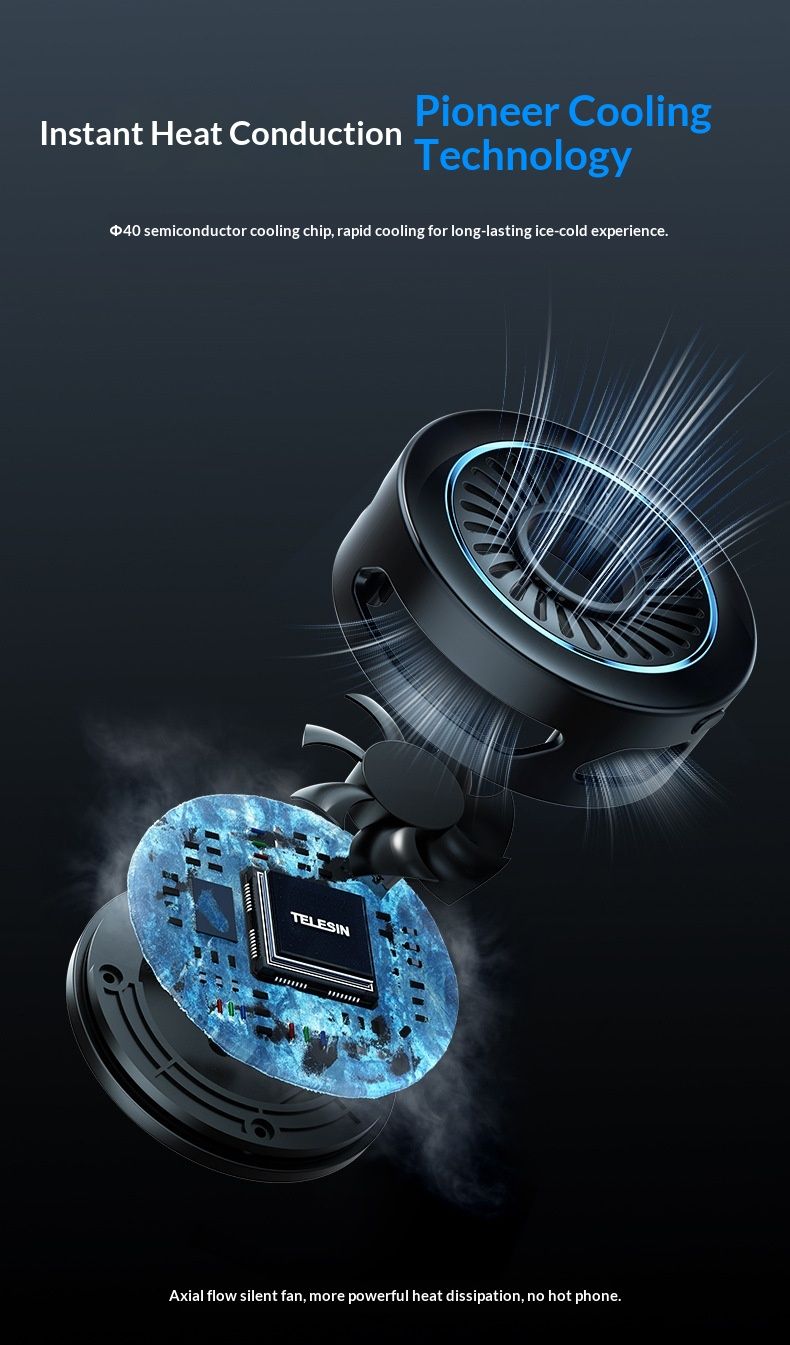Digitex TELESIN New Product Mobile Phone Wireless Charging Cooler Semiconductor Magnetic Cooling Live Streaming Artifact_voghion.com