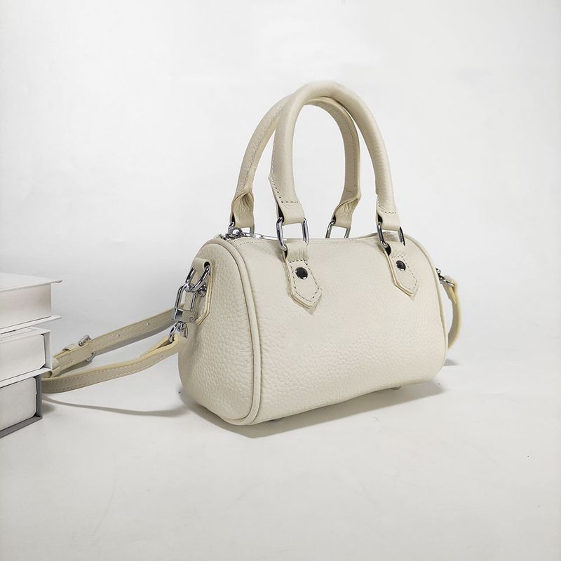 Premium Textur Echtes Leder Boston Kissen Für Frauen 2025 Neue Erste Schicht Rindsleder Handtasche Umhängetasche Shiling_voghion.com