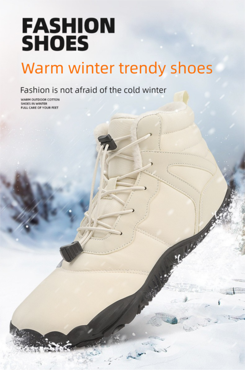 Cross-Border New Fleece-Lined Outdoor Men, Thickened Cold-Proof Five-Toe Shoes For Women, Couples' Large Size_voghion.com