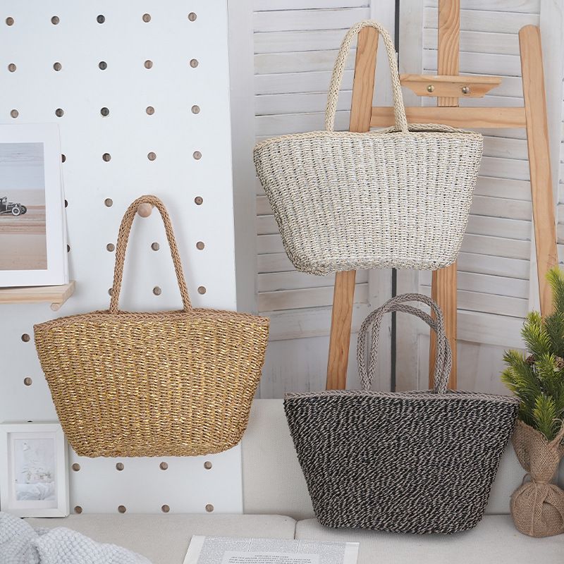 Stroh Für Frauen Sommer Neue Pastoralen Stil Gewebte Schulter Einfache Große Kapazität Handtasche Strand Tasche Nischen Design_voghion.com