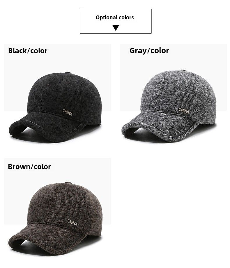 Ullhatt menn vinter kald og varm utendørs ski pluss baseballcaps cap_voghion.com